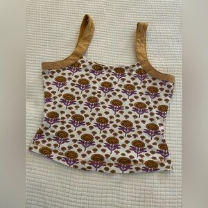 Maeve Floral Top in Purple and Gold